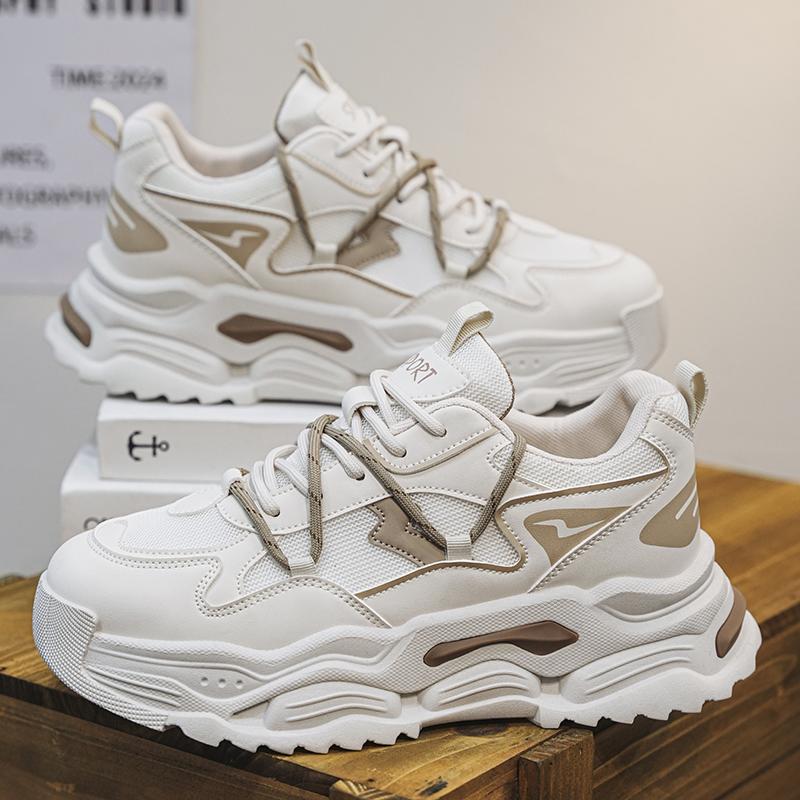 Men's Shoes Fashion Korean Thick Bottom Plate Shoes Outdoor Non-slip Lightweight Comfortable Shock-absorbing Sneakers Casual Breathable Running Shoes