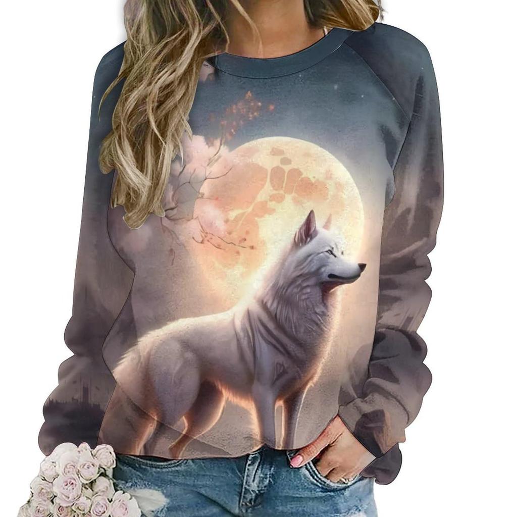 Autumn Lovely Fox Sweatshirts Animal Print Women Casual Streetwear O-Neck Pullovers Harajuku Tops Clothing