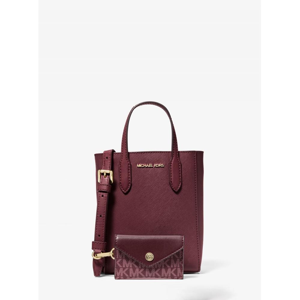 

Michael Kors Vincent Saffiano Leather Crossbody с футляром для карт, очень маленькая 35f4g2vc0t635 Oxblood F