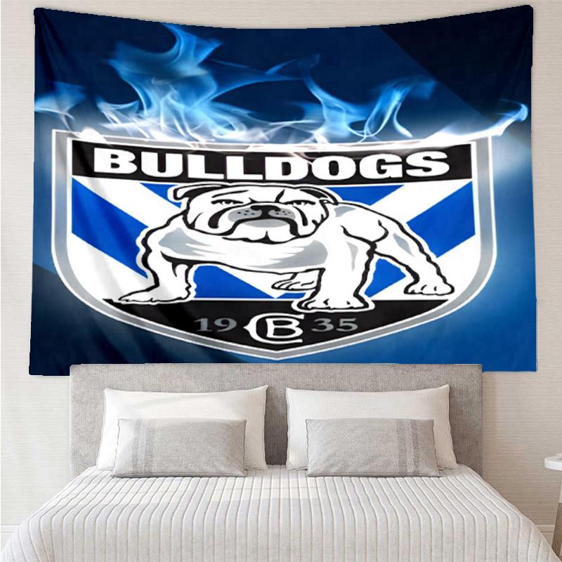 Bulldogs Team Crest Design Tapestry Room Decoration Wall Hanging for Living Room Bedroom, dormitory, Birthday and Christmas gifts