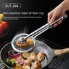 304 Stainless Steel Food Clip Household Fried Oil Separator Spoon Filter Drain Oil Clip Multi-functional Oil Separator Oil Separator Clip