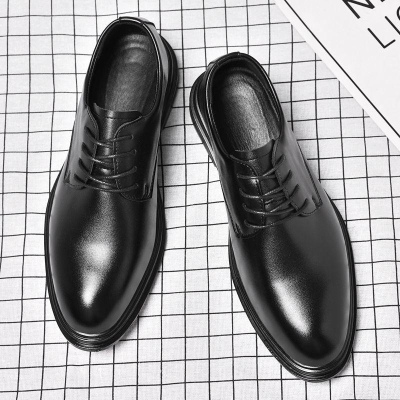 2025 High-End Men's Leather Shoes: Breathable, Soft Sole, Height-Increasing, Casual Outdoor & Business Formal.
