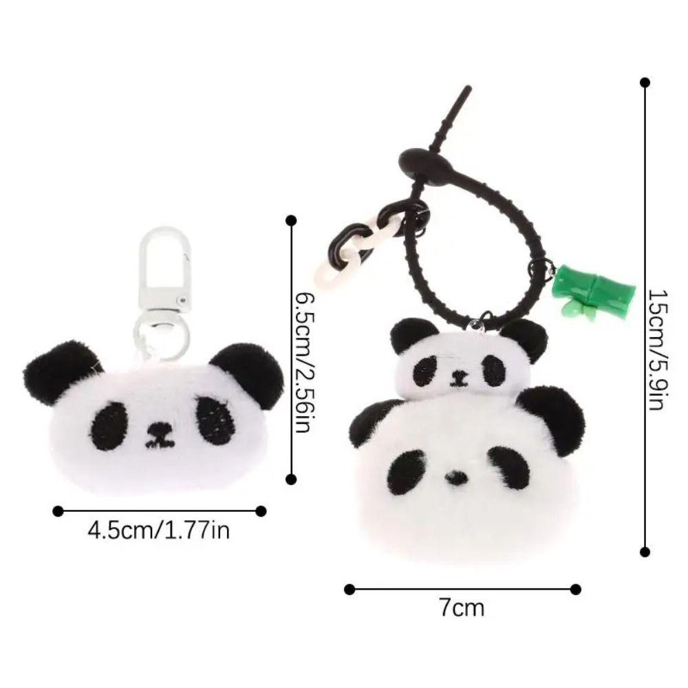 Cartoon Bamboo Tube Panda Keychain Cute Panda Keychain Kawaii Animal Pendant  Hanging Accessory