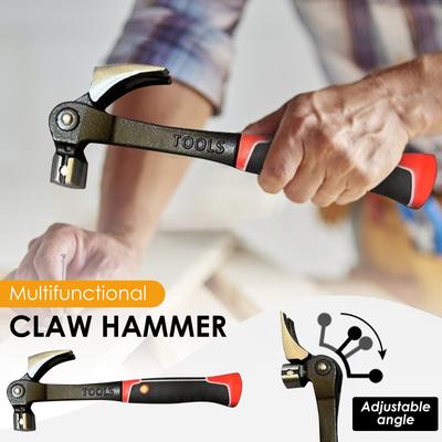 Multifunctional Hammer - One-piece Carbon Steel Forging, Ergonomic Non Slip Rubber Handle, Movable Hammer, Suitable For Garages,shops