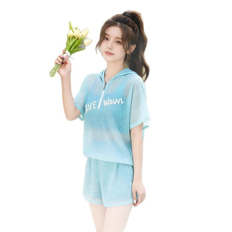 Split Swimsuit Female Student Seaside Vacation Three-piece Set High-quality Conservative Slimming Large-size