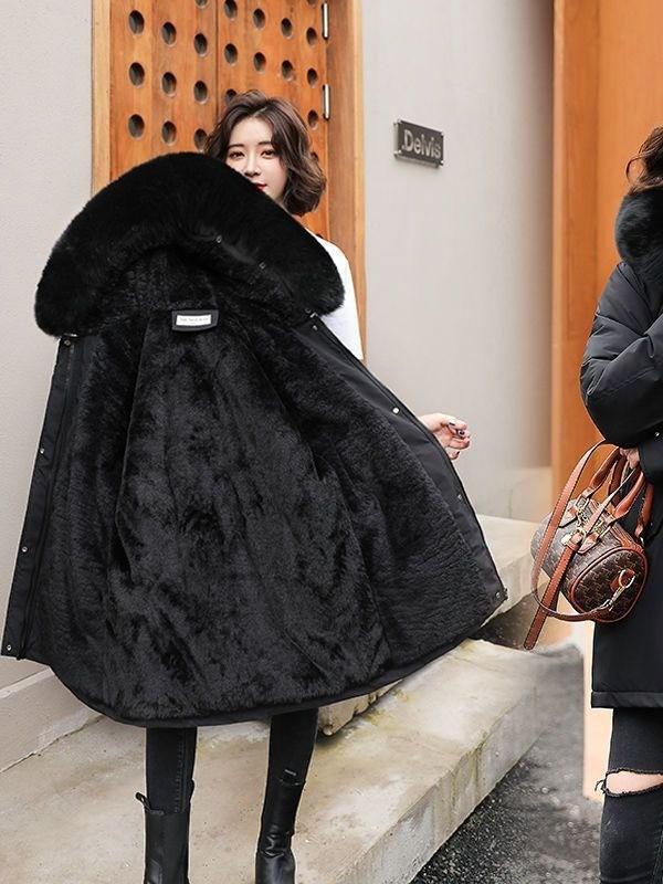 Pie overcomes the trend of cotton-padded winter clothes, new down cotton-padded clothes for women's medium and long loose large-size cotton-padded