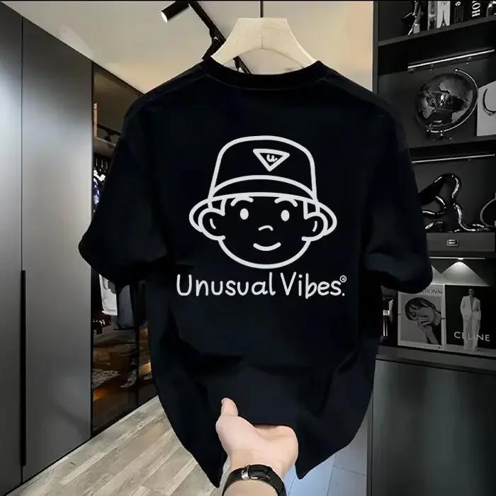 

2024 New Summer Versatile Vintage High Street Cartoon Print Short Sleeve T-shirt Base Layer Top Crew Neck T-shirt 3XL