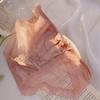French Retro Satin Low-Waist Lace Thong with Breathable Mesh & Pure Cotton Crotch