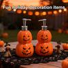 Creative Lotion Pump Halloween Pumpkin Soap Dispenser, Refillable Liquid Hand Bottle, Seasonal Home Decoration Durable Vinyl Press Type Dispensing