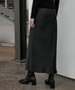 Otte Reve Satin Long Slit Skirts_2Color
