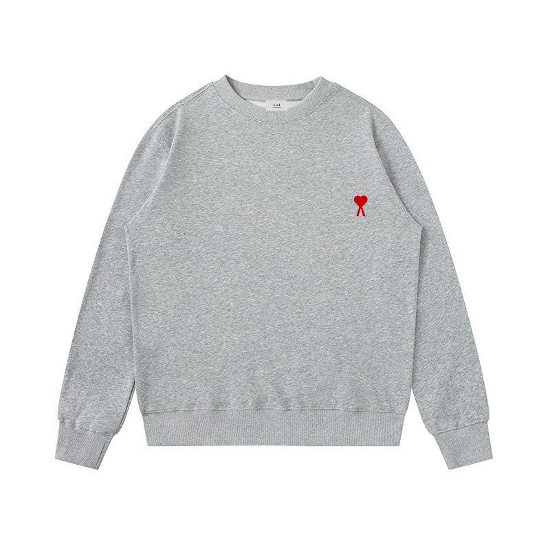 Bluza z kapturem AMI&EANM dla mężczyzn, okrągły dekolt, haftowana - Codzienna, Modna, Długi rękaw na wiosnę i jesień