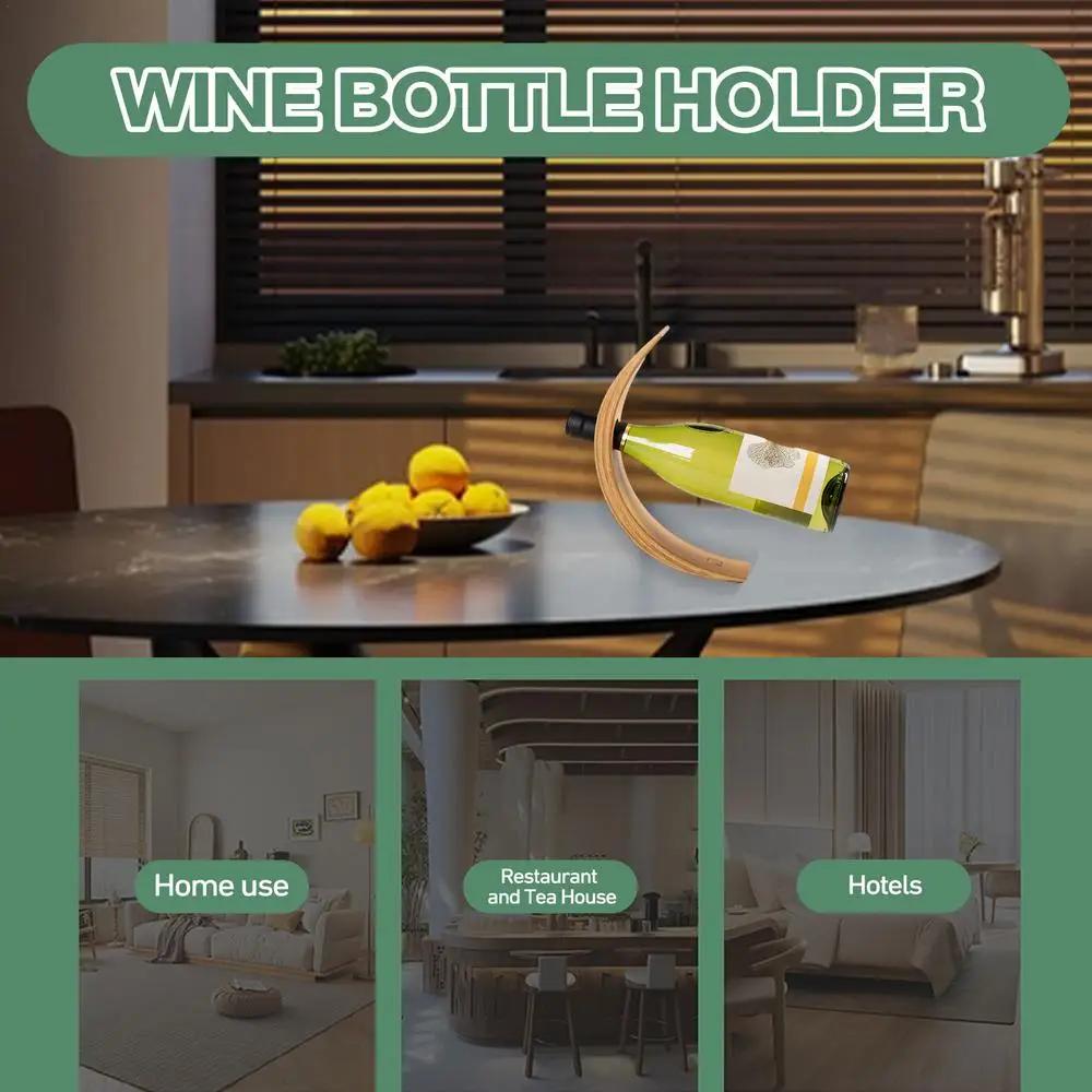 Bambus produktbalanse rødvinstativ Enkelt vinflaskestativ Dekor Kreativ vinflaskestativ Displaystativdekorasjon