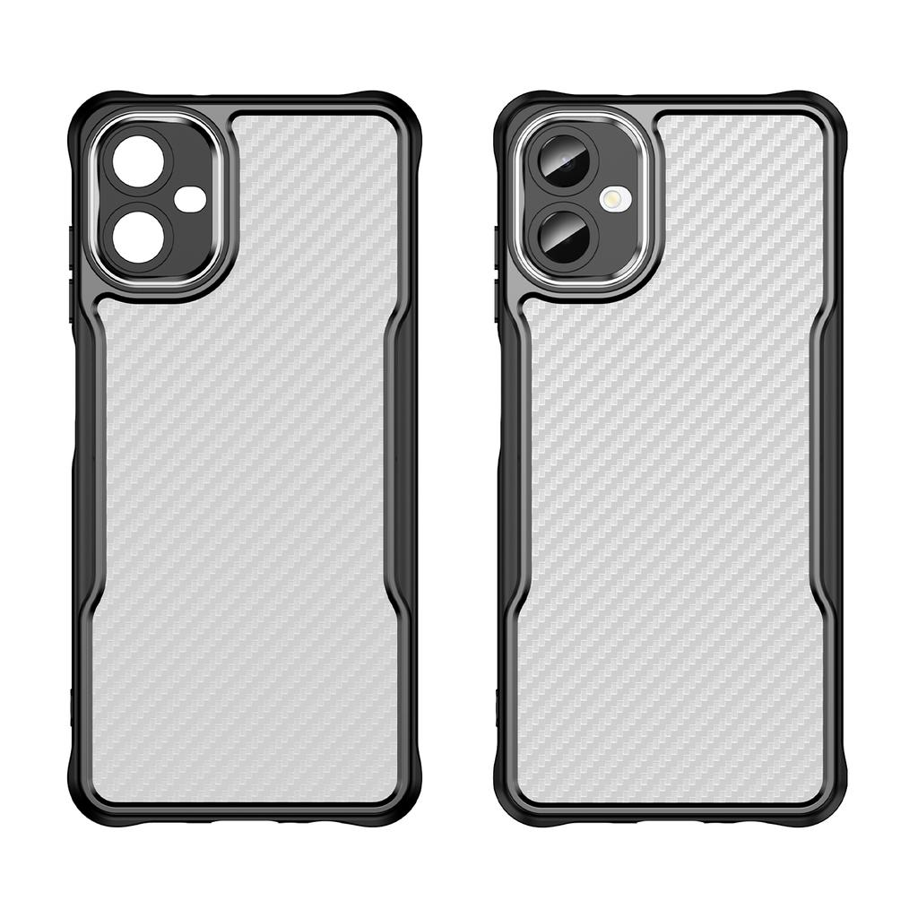 For Samsung Galaxy A06 5G Case Carbon Fiber Texture Hybrid Phone Cover