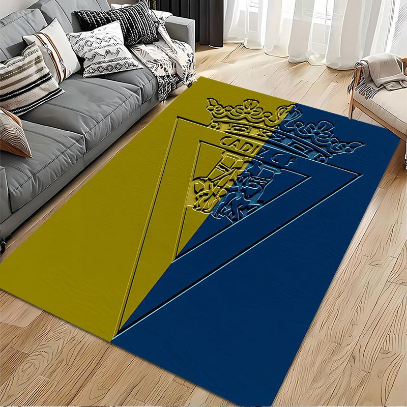 Cádiz CF Crest Yellow Blue suitable as a non-slip mat for the living room or bedroom sofa