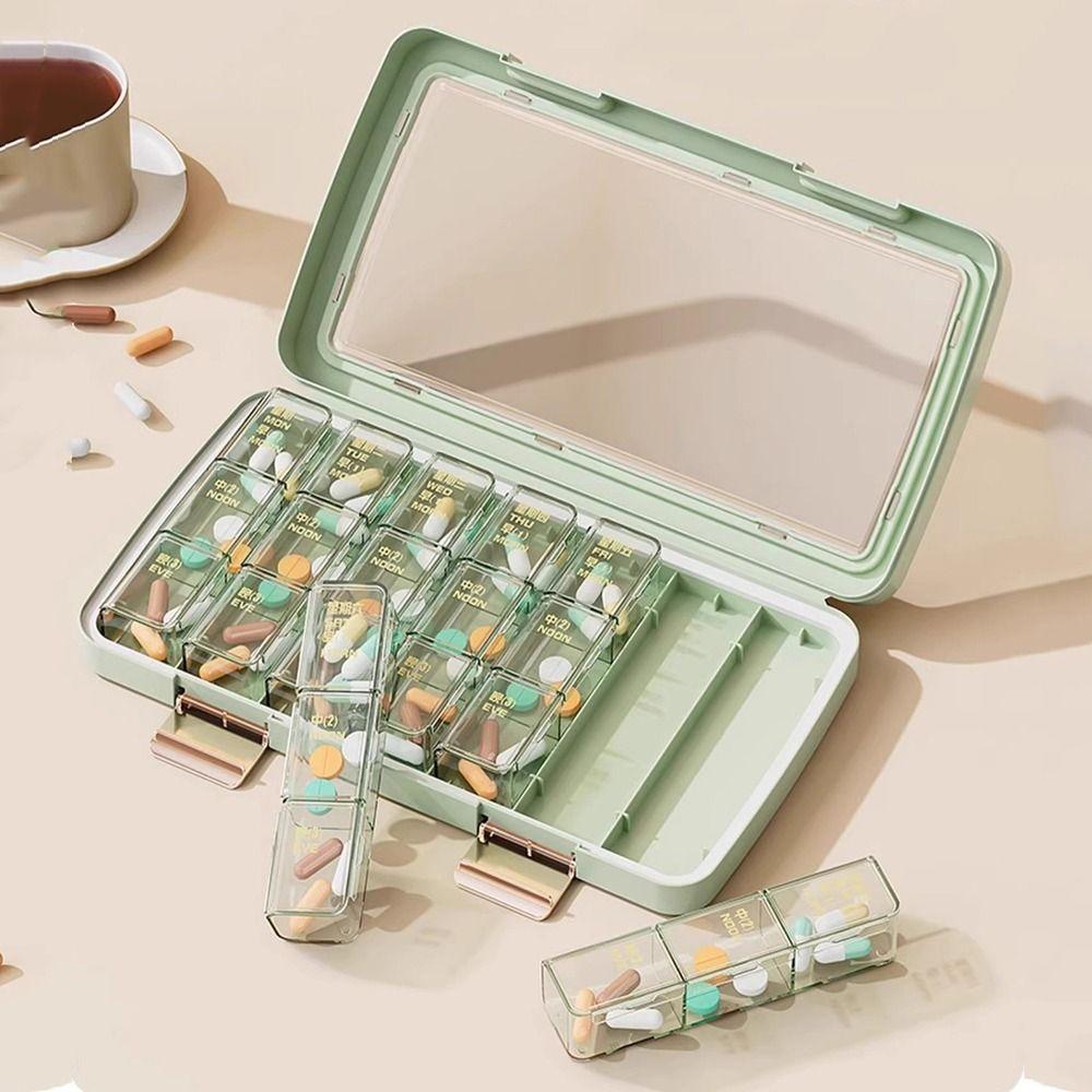 Plastic Medicine Organizer Portable 7 Days Pill Cases Pill Storage Box  Monthly Medication Plan