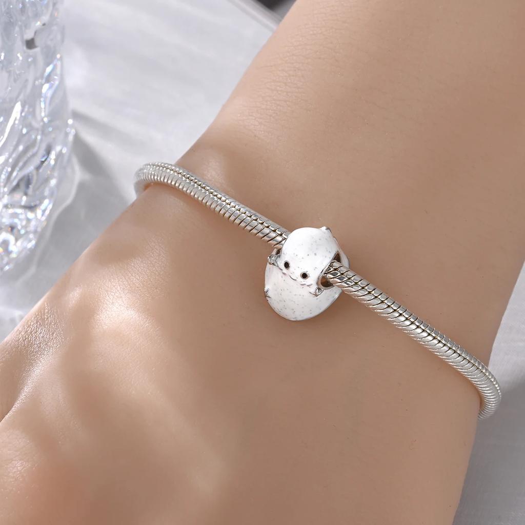 Original Copper Charms Luxury Little Ghost Beads Fit Bracelet Diy Women Making Delicate Gift