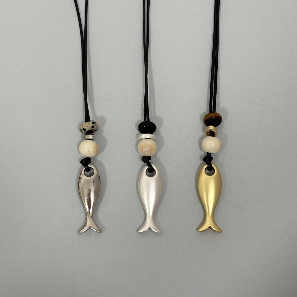 Metal Fish Pendant Necklace Matte Long Sweater Chain New Rope Chain Necklaces Jewelry