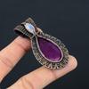 Ruby & Moonstone Pendant Gemstone Jewelry, 999 Copper Wire Wrapped Handmade Pendant, Latest Design Jewelry