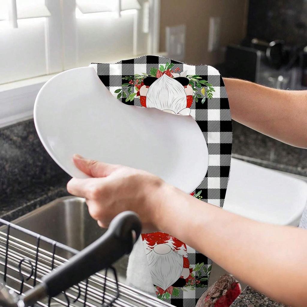 1pc/2pc/4pc/pack Christmas Scrub Sponge Creative Kitchen Dish Cloth Festive Cleaning Decor for Home & Table Kitchen Dish Towel Xmas Cleaning Supplies