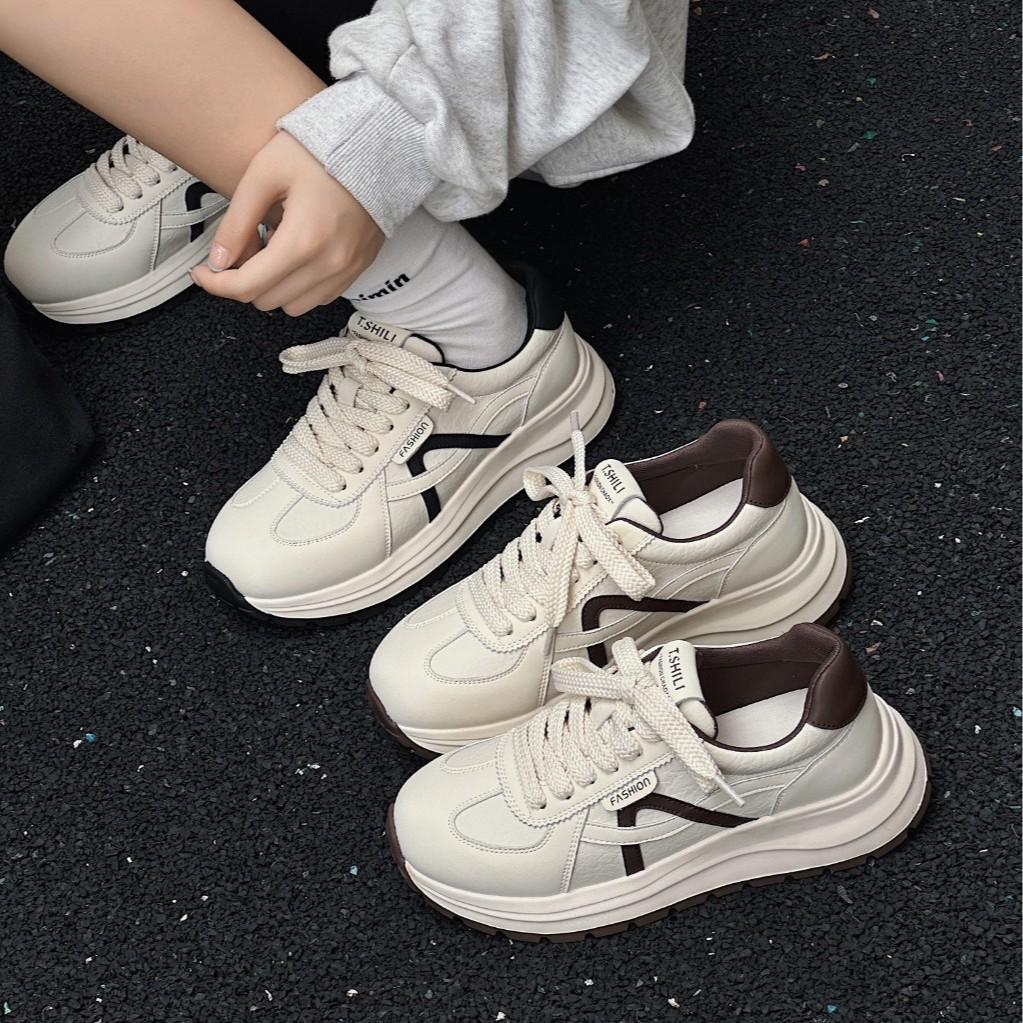 2025 early autumn new platform white shoes women's versatile casual shoes ins tide niche design sense Korean version fashion
