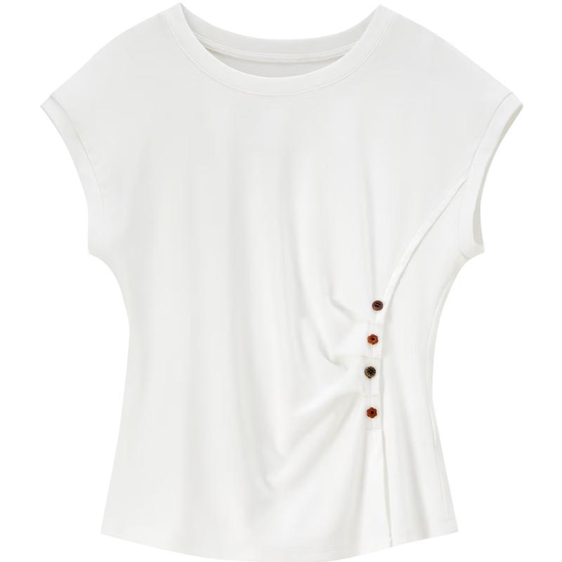 Women's Cotton Blend Round Neck Knit T-Shirt