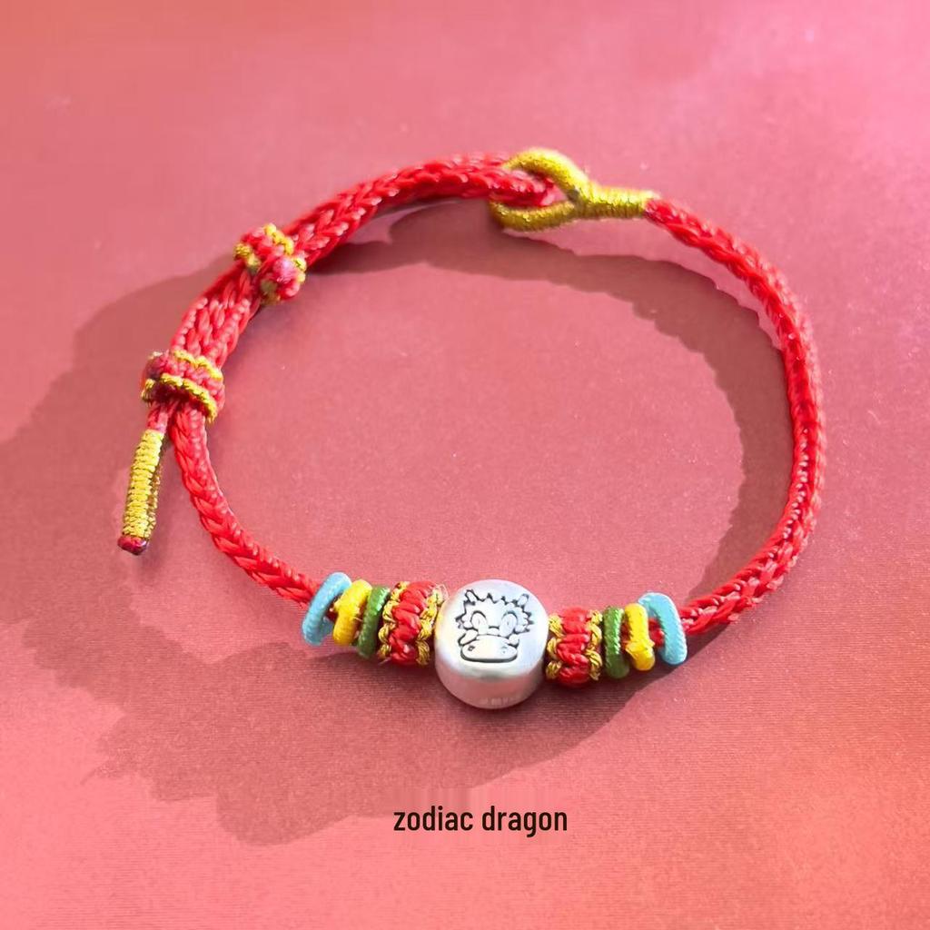 Sterling Silver 12 Zodiac Year of the Horse Wine Red Rope Bracelet for Men & Women - Lucky Charm Couple Bracelet