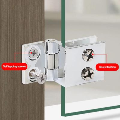 Glass Clip Hinge Home Glass Installation Clamp Hinge Zinc Alloy Wine Cabinet Showcase Hinge Bathroom Furniture Hardware