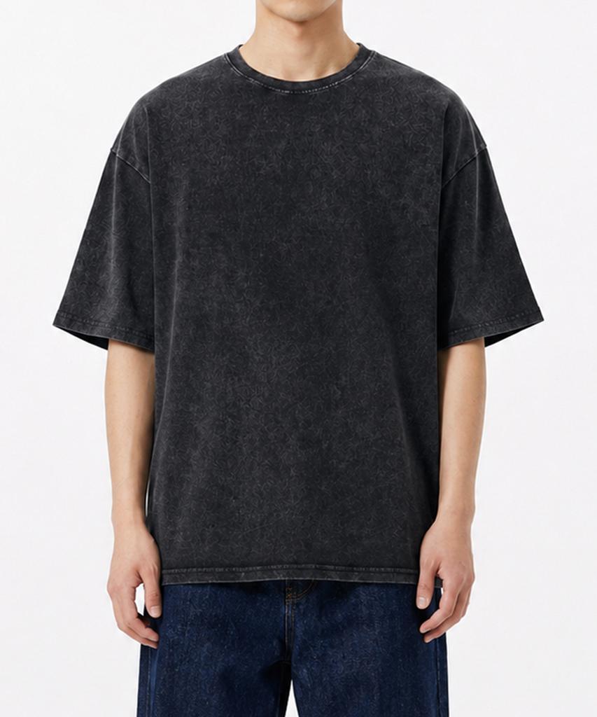 PEPPERSEASONING Cotton Pigment Washed Oversized Black