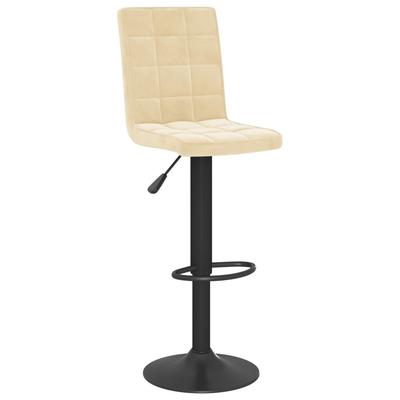 Bar Stool Set 2 Pcs Cream Velvet