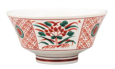 Kutani Ware Iwataya Bowl, Red-painted K9-514