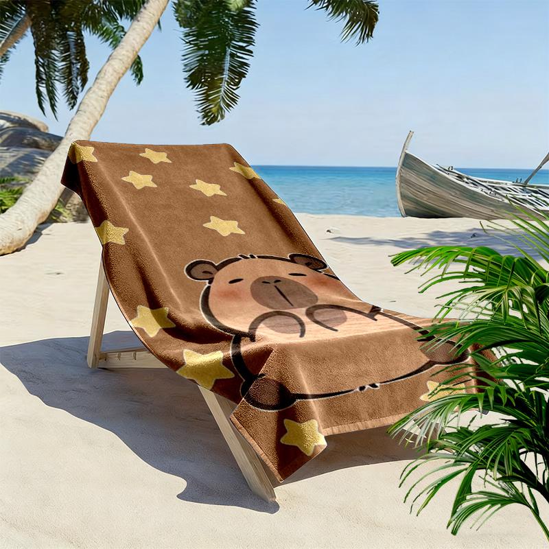 Whimsical Whiskers: Adorable Animal Moments Beach Towel Portable for Travel Outdoor Camping Absorbent Bath Towel Seaside Swim