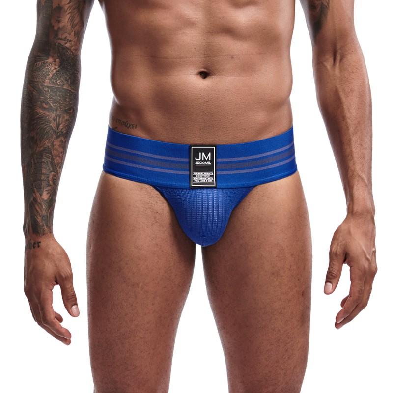 

Труси JOCKMAIL Модні сексуальні спортивні чоловічі нижня білизна із заниженою талією 2,7 дюйма, дуже широкий пояс із змішаних матеріалів Труси для щоденних повсякденних вечірок Клубні шорти XL синій