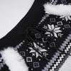 Fair Isle Snowflake Pattern Low-Waist Color Block Mini Skirt