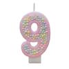 Creative Macaron Number Candles 0-9 - Birthday Decoration with Small Colorful Balls