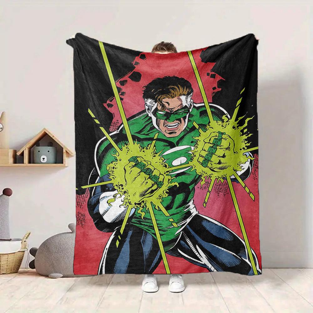 1pc Green Lantern Ring Blanket Polyester Fiber, All Season Comfort for Sofa, Bed, Office, Car, Camping Ideal Home Decor & Gift, Office Comfort