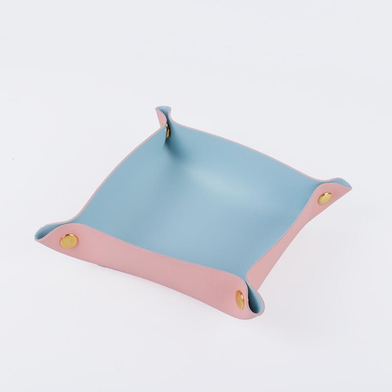 Nordic-Style Leather Desktop Organizer Tray for Cosmetics, Jewelry, Keys
