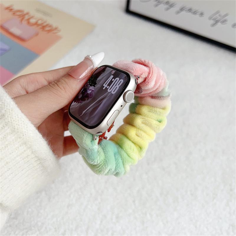 

Y2k Korea Plush Gradual Colours Change Strap For Apple Watch 42mm 46mm 49mm 45 44 41 Correa Band For Iwatch Series 10 9 8 SE 7 6 S10 42 38-40-41