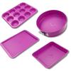 Set of 4 Molds - FACKELMANN - Tasty Pâtisserie - 23 To 38 Cm - Fuchsia