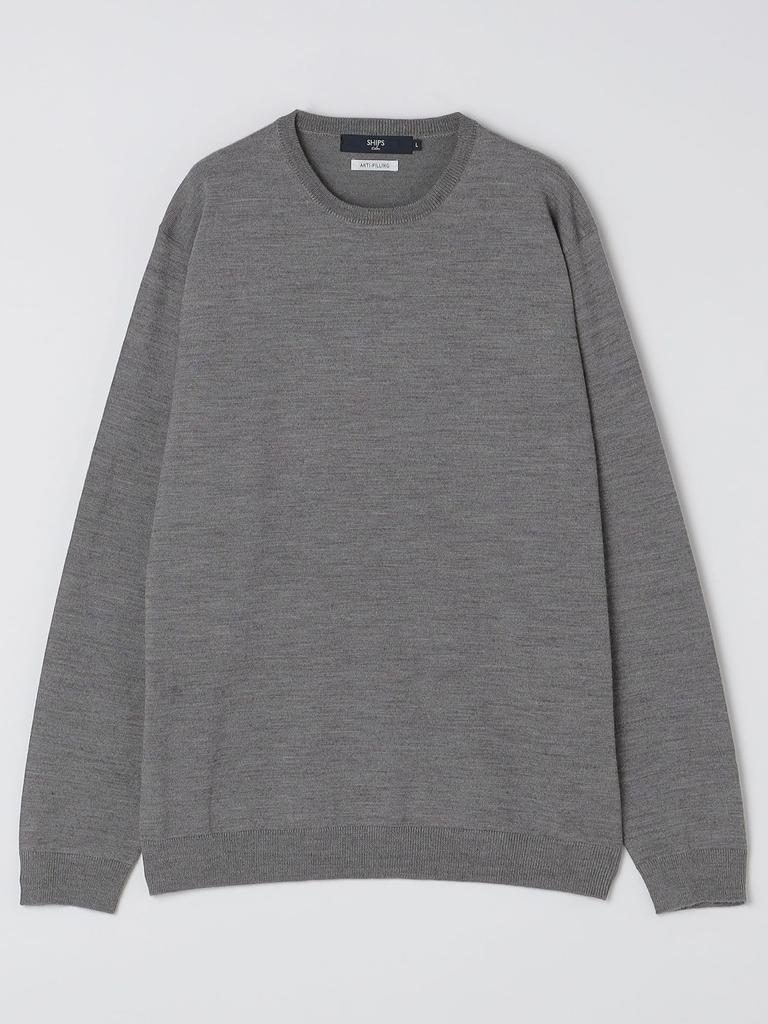 Ships Colors Hand Washable Anti-Pilling 12 Gauge Crew Neck Knit 216060001 Gray Medium