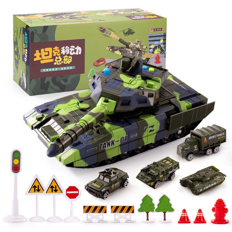 

Children s Toy Inertia Oversized Launchable Tank Car Model Boy Alloy Military Engineering Car Suit