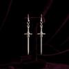 Silver Cross Sword Pendant Earrings - Retro Gothic Style Jewelry