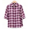 Plus Size Women's Summer Plaid Shirt, 3/4 Sleeve Button Down Blouse (3XL-7XL)