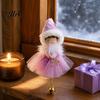 Christmas Tree Ornaments Angel Hanging Ornaments, Decorative Tulle Dress Doll Pendant Cream Aesthetic Home Accents with Bell for Xmas Wedding