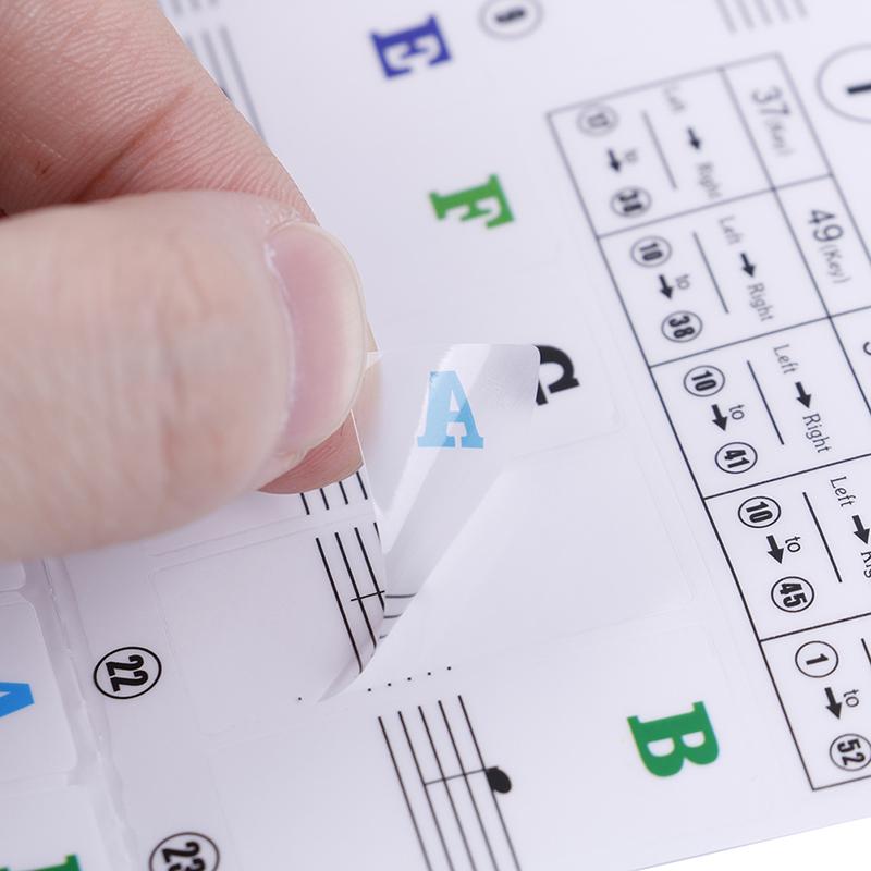 54 61 88 Kláves Elektronické Piano Klávesnice Nálepky s Názvy Zvuků Nálepky na Klávesy