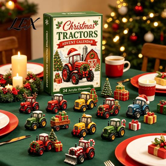 Kids Holiday Surprise Gift Transportation Vehicles Advent Calendar 2026 for Kids, 24 Day Christmas Countdown Set with Collectible Acrylic Mini Vehicle