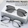 Ochelari fotocromatici la modă pentru miopie Ochelari unisex pentru vedere aproape Ochelari de ochi vintage care schimbă culoarea bărbați pentru femei Ochelari cu dioptrie minus