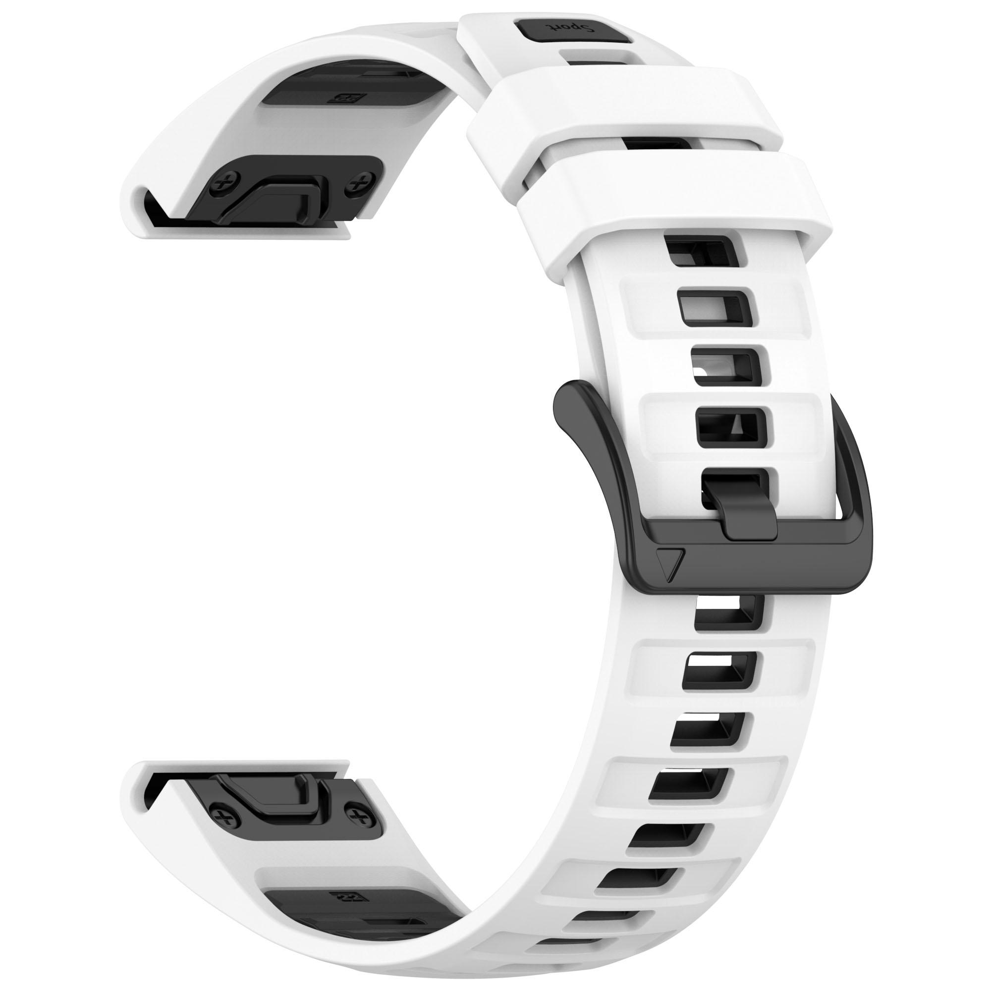 

For Garmin Forerunner 570 47mm/Fenix 8 47mm/Fenix E 47mm/Fenix 7 Pro Watch Band 22mm Quick Release Silicone Wrist Strap Black/Grey