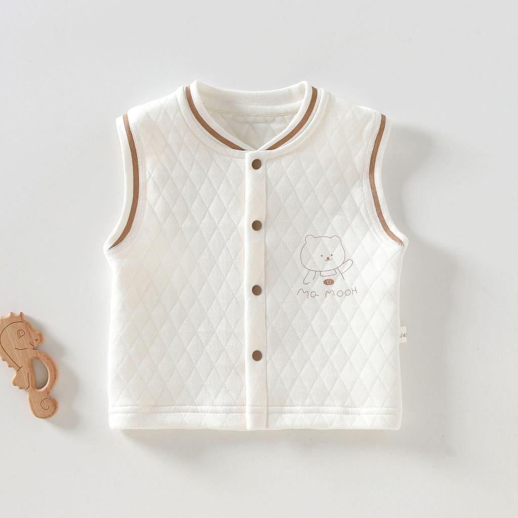 Infant and Toddler Warm Autumn Vest - Solid Color Cardigan for Babies