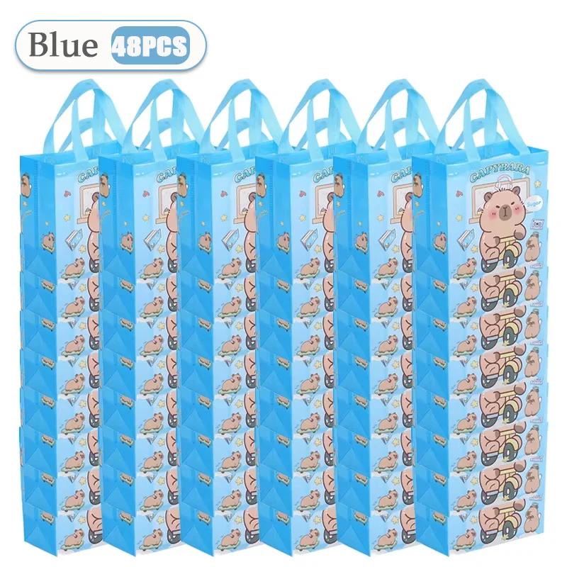 1-48PC Reusable Capybara Cartoon Tote Bag Foldable Gift Bag for Birthday Party Graduation Event Accessories Ideal Christmas Gift