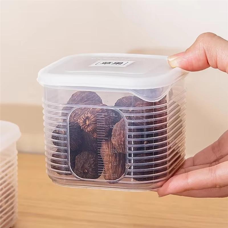 Lebensmittelaufbewahrungsbehälter mit Deckel - Frischhaltebox für Obst, Gemüse, Gewürze, Kühlschrank- und Küchenorganisator